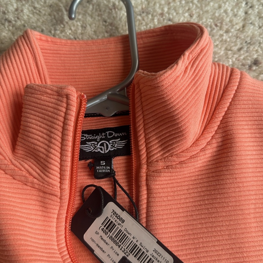 STRAIGHT DOWN Swing Jacket Coral Orange Sz S - Picture 4 of 16
